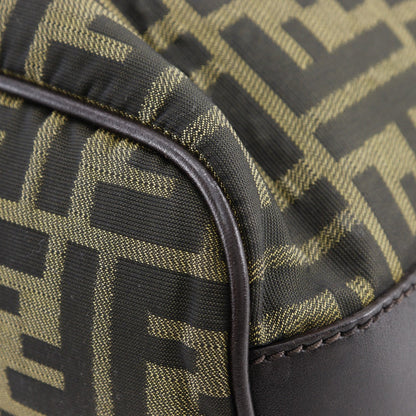 Fendi Shoulder Bag Nylon Canvas Brown One Belt Zucca Women