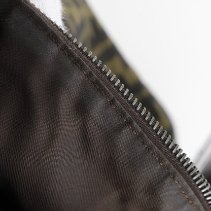 Fendi Shoulder Bag Nylon Canvas Brown One Belt Zucca Women