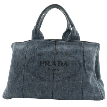 Prada Handbag B1872B Denim Blue Canapal Women