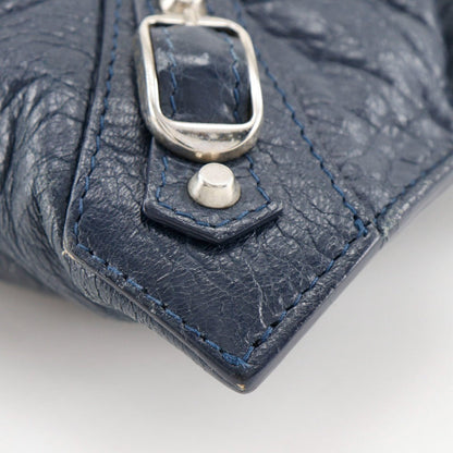 Balenciaga Clutch Bag 362967 Leather Navy Blue Unisex(Unisex)