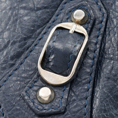 Balenciaga Clutch Bag 362967 Leather Navy Blue Unisex(Unisex)