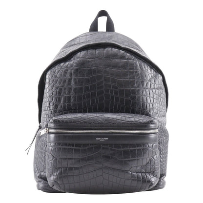 Saint Laurent Backpack Embossed Leather Black Backpack City Saint Laurent Mens