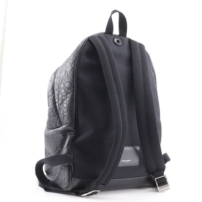 Saint Laurent Backpack Embossed Leather Black Backpack City Saint Laurent Mens