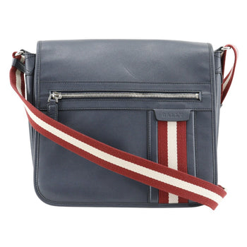 Bally Shoulder Bag Calfskin Navy Trainspotting Mens