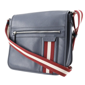 Bally Shoulder Bag Calfskin Navy Trainspotting Mens
