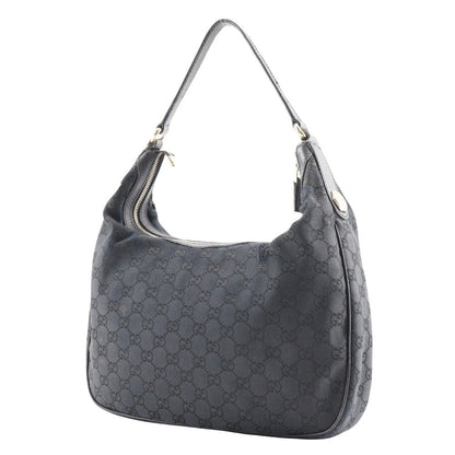 Gucci Shoulder Bag 153010 Gg Canvas Black One Belt Women