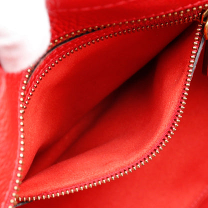 Celine Handbag Leather Red Luggage Micro Shopper Women