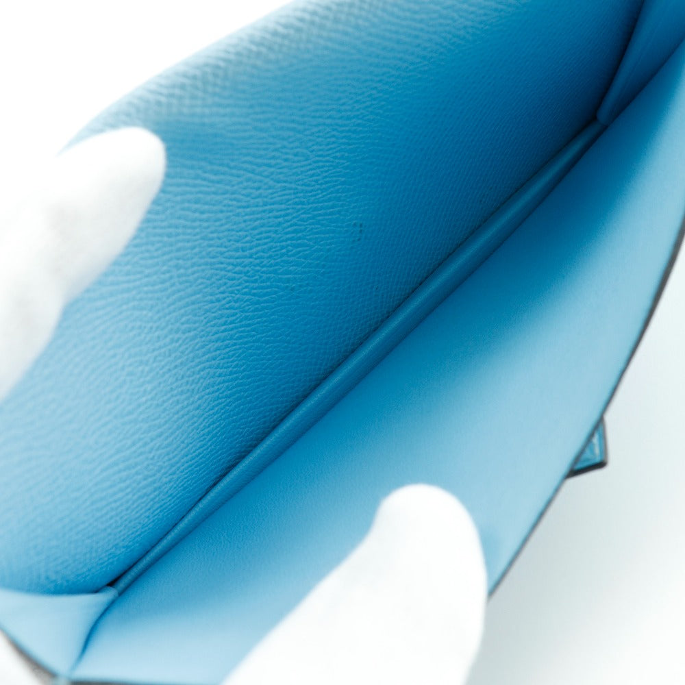 Hermes Long Wallet Purse Epsom Light Blue Beansufla Women