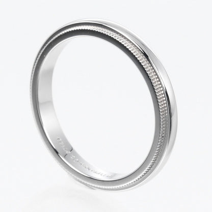 Tiffany&Co. Ring Pt950Platinum Silver 0.1" Model Gathered Milgrain Women