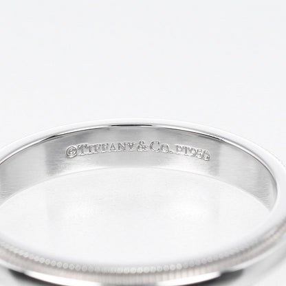 Tiffany&Co. Ring Pt950Platinum Silver 0.1" Model Gathered Milgrain Women