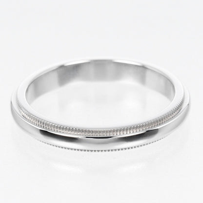 Tiffany&Co. Ring Pt950Platinum Silver 0.1" Model Gathered Milgrain Women