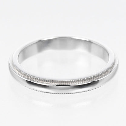 Tiffany&Co. Ring Pt950Platinum Silver 0.1" Model Gathered Milgrain Women