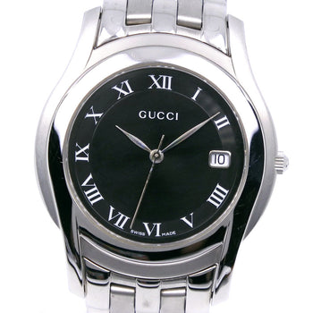 Gucci Watches Quartz 5500M Stainless Steel Black Black Dial Mens