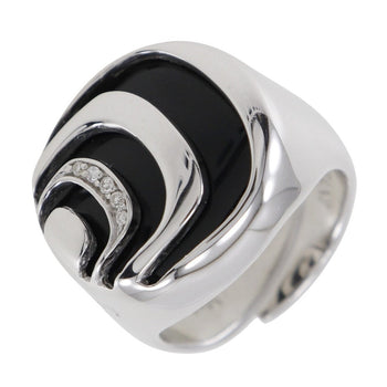 Damiani Ring Silver925, Onyx, Diamond Silver Women
