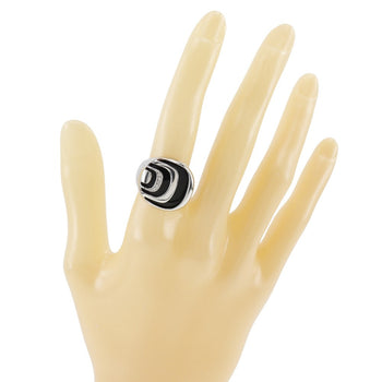 Damiani Ring Silver925, Onyx, Diamond Silver Women