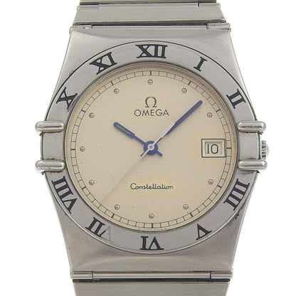 Omega Watches Quartz Stainless Steel Silver Date Constellation Gray Dial Boys