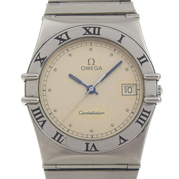Omega Watches Quartz Stainless Steel Silver Date Constellation Gray Dial Boys