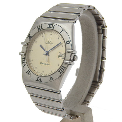 Omega Watches Quartz Stainless Steel Silver Date Constellation Gray Dial Boys