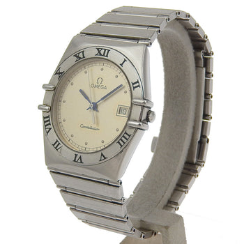 Omega Watches Quartz Stainless Steel Silver Date Constellation Gray Dial Boys