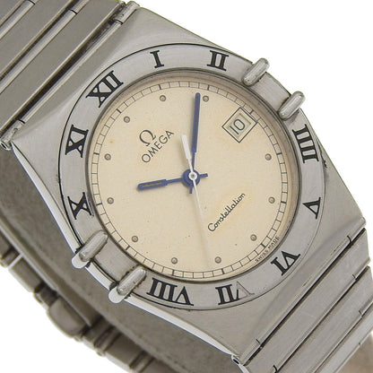 Omega Watches Quartz Stainless Steel Silver Date Constellation Gray Dial Boys