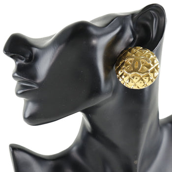 Chanel Earring Plated Gold Gold Vintage Matrasse Coco Mark Women