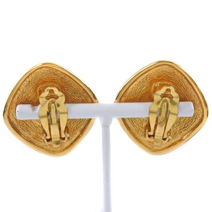 Chanel Earring Plated Gold Gold Vintage Rhombus Coco Mark Women Secondhand