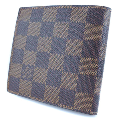Louis Vuitton Bifold Wallet N61675 Damier Canvas Brown Portefeuille Marco Mens