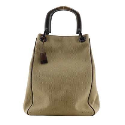 Gucci Handbag 106493 Canvas Beige Wood Handle Women