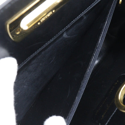 Salvatore Ferragamo Shoulder Bag P21-0587 Calfskin Black 2-Way Clutch Gancini Chainshoulder Women