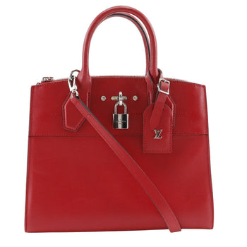 Louis Vuitton Handbag M51030 Calfskin Red 2Wayshoulder City Steamer Pm Women
