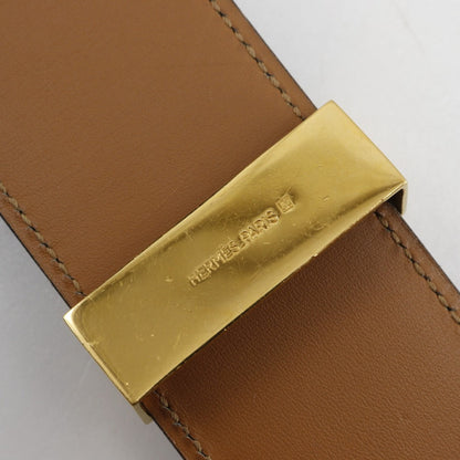 Hermes Belt Calfskin , Plated Gold Black Cory Edssian Women