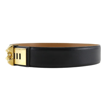 Hermes Belt Calfskin , Plated Gold Black Cory Edssian Women