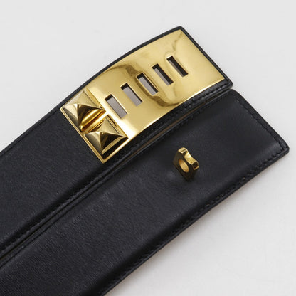 Hermes Belt Calfskin , Plated Gold Black Cory Edssian Women