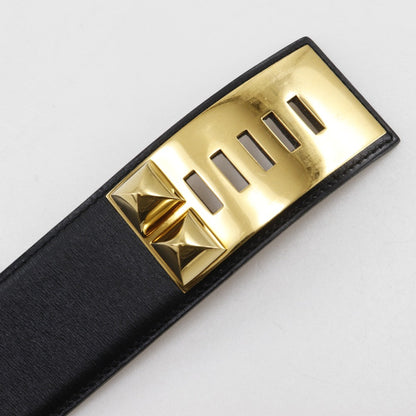 Hermes Belt Calfskin , Plated Gold Black Cory Edssian Women