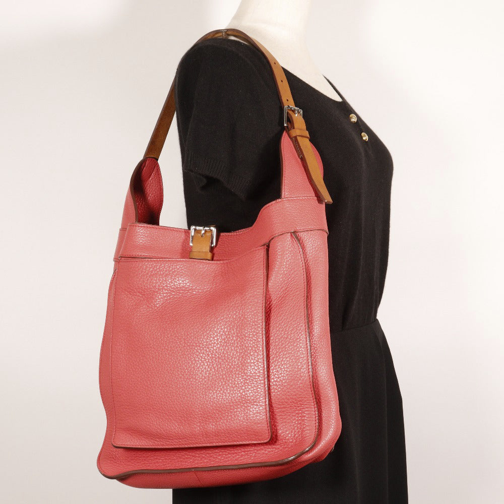 Hermes Shoulder Bag Taurillon Clemence Pink Maruwari Pm Women