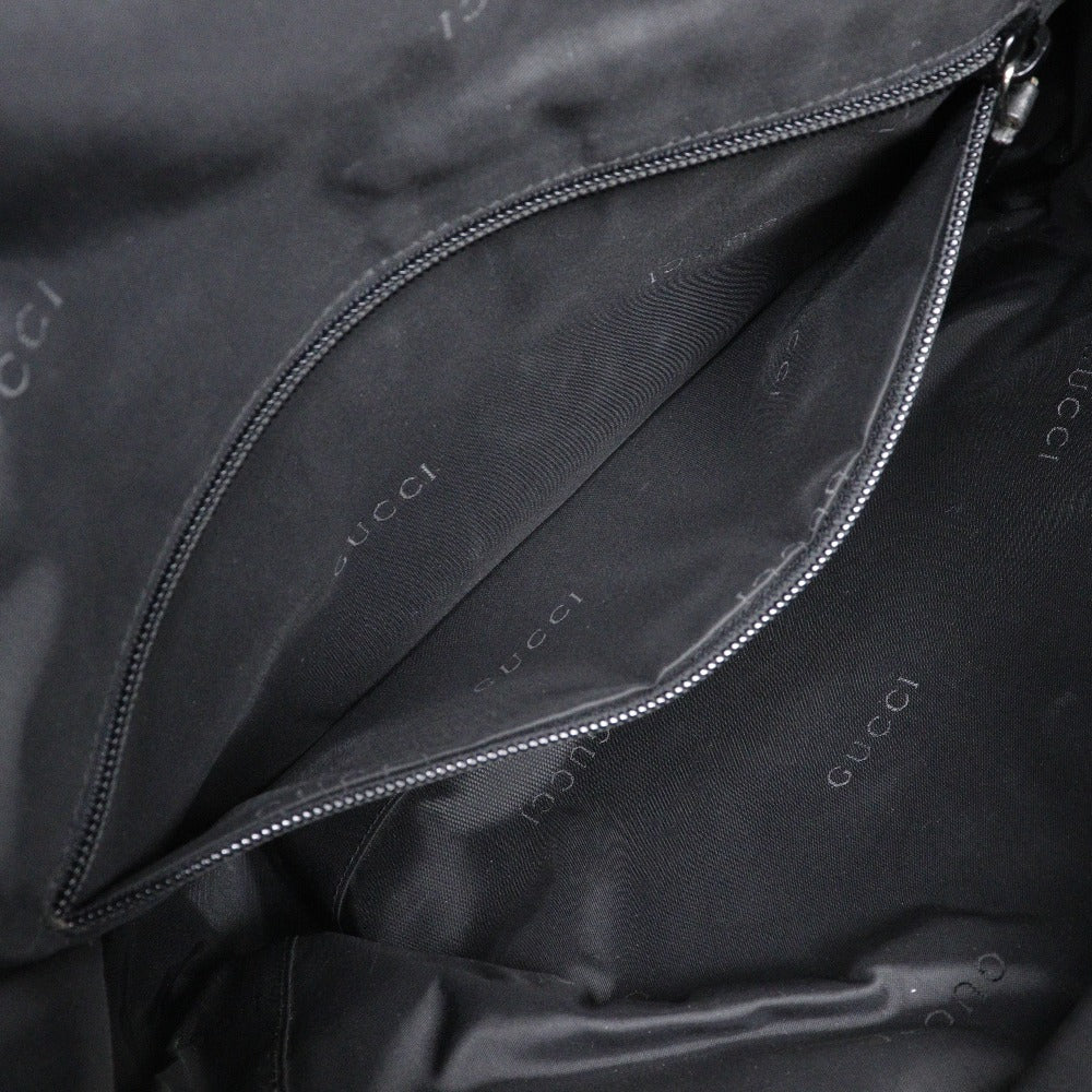 Gucci Backpack 019.0302 Nylon Canvas Black Backpack Unisex(Unisex)
