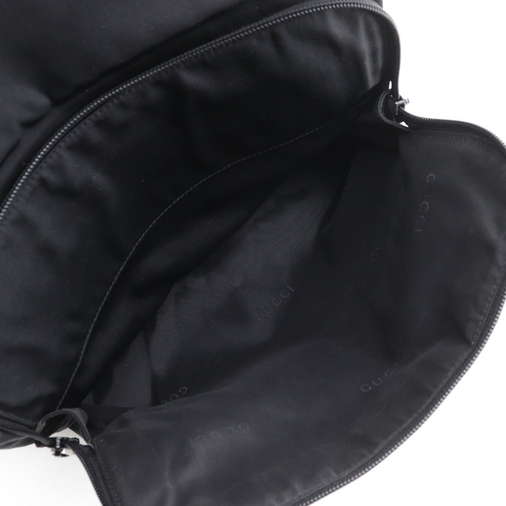 Gucci Backpack 019.0302 Nylon Canvas Black Backpack Unisex(Unisex)