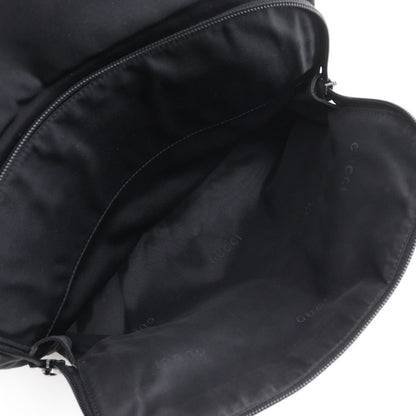 Gucci Backpack 019.0302 Nylon Canvas Black Backpack Unisex(Unisex)