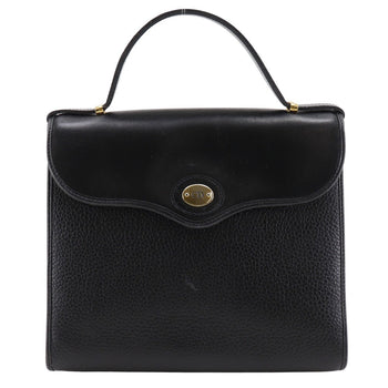 Christian Dior Handbag Calfskin Black One Handle Vintage Cd Logo Women
