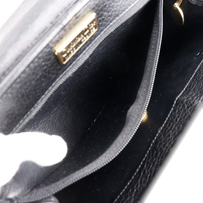 Christian Dior Handbag Calfskin Black One Handle Vintage Cd Logo Women