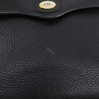 Christian Dior Handbag Calfskin Black One Handle Vintage Cd Logo Women