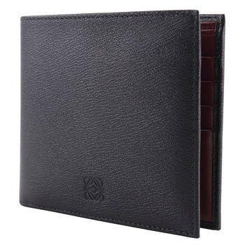 Loewe Bifold Wallet 103.30.302 Leather Black Bill Compartment Anagram Mens