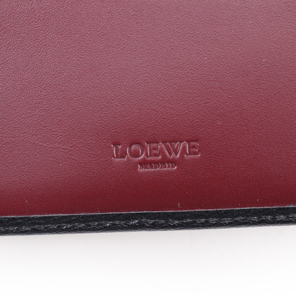 Loewe Bifold Wallet 103.30.302 Leather Black Bill Compartment Anagram Mens