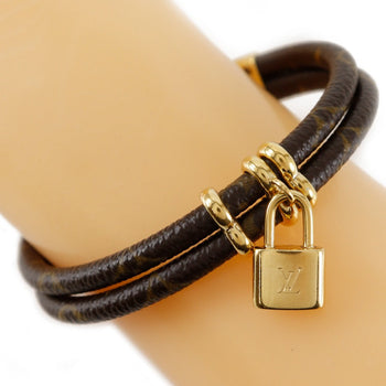Louis Vuitton Bracelet M6640F Monogram Canvas, Plated Gold Brown Bracelet Keep It Twice