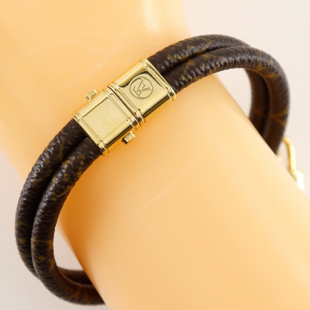 Louis Vuitton Bracelet M6640F Monogram Canvas, Plated Gold Brown Bracelet Keep It Twice