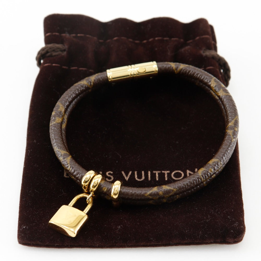 Louis Vuitton Bracelet M6640F Monogram Canvas, Plated Gold Brown Bracelet Keep It Twice