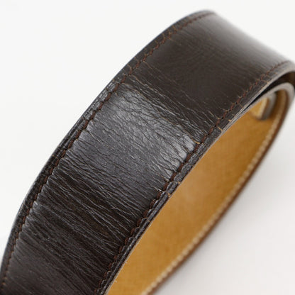 Hermes Belt Leather, Plated Gold Brown / Beige Reversible Vintage H Belt Mens
