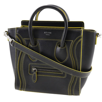 Celine Handbag Calfskin Black Luggage Nano Shopper Women