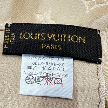 Louis Vuitton Scarf Silk Beige Women