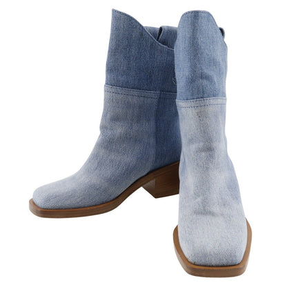Chanel Boots G30181 Denim Blue Short Boots Women 35C